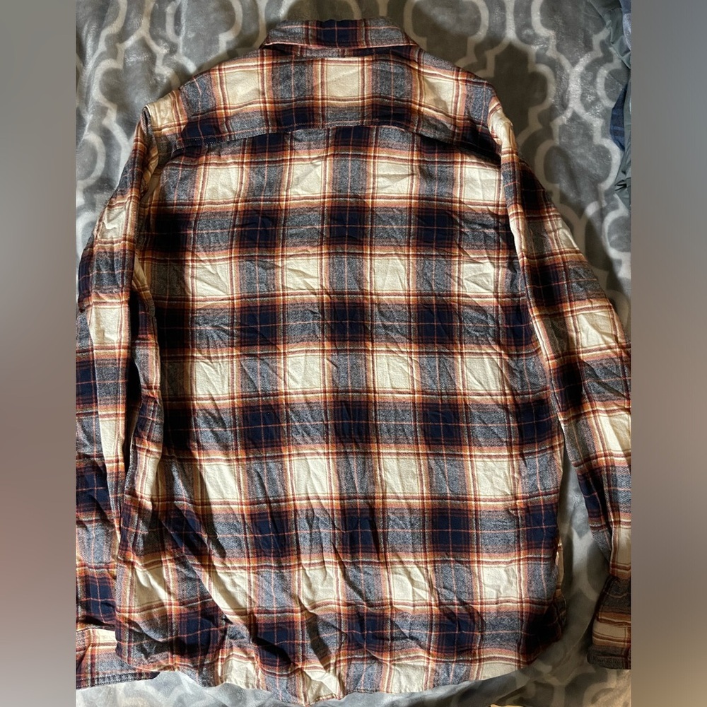 Sonoma Men’s The Super Soft Flannel Orange, Blue & cream NWT Size Large # 2127 - Picture 8 of 9